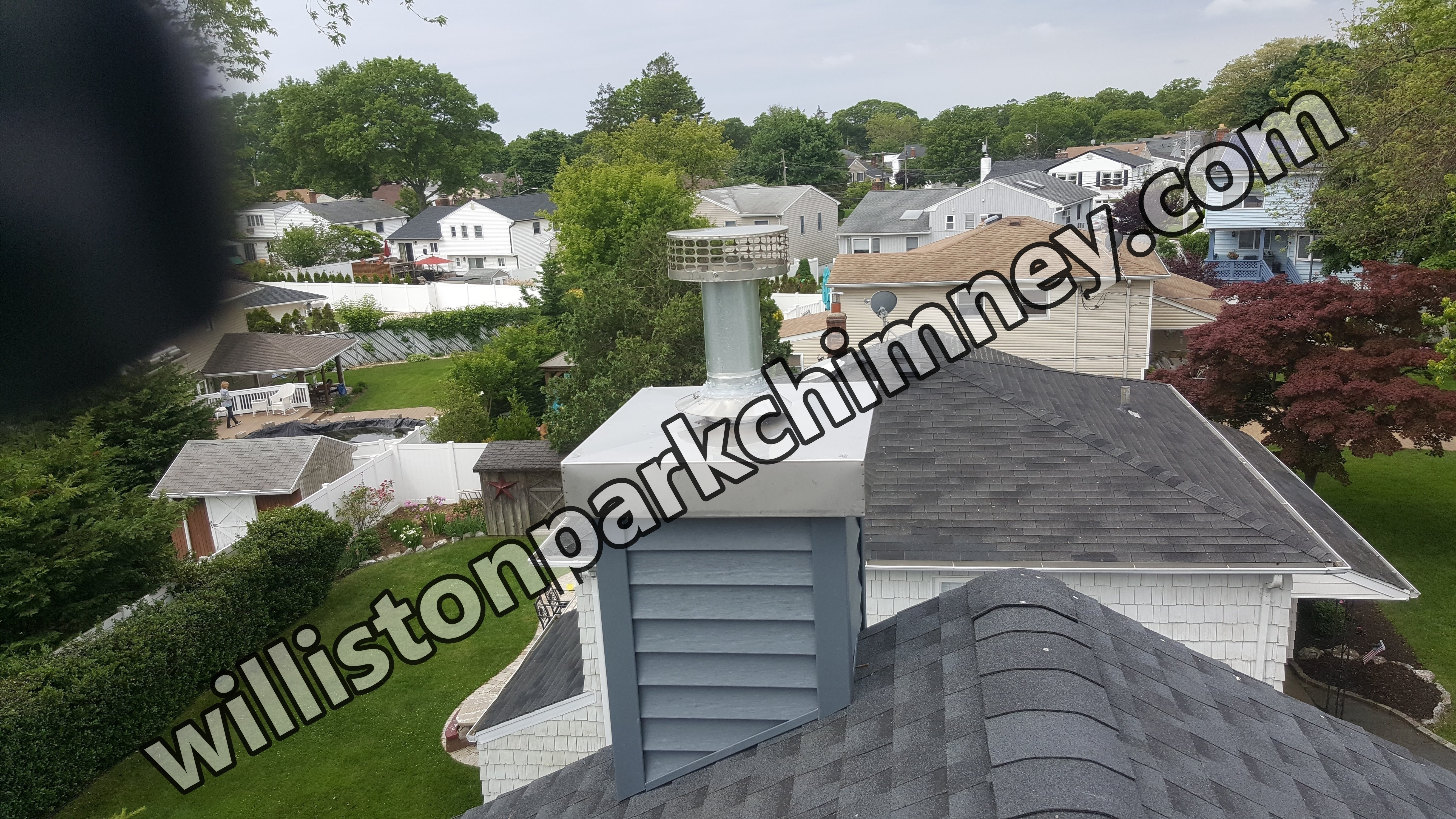 Complete chimney crown rebuild and waterproofing in Williston Park, New York