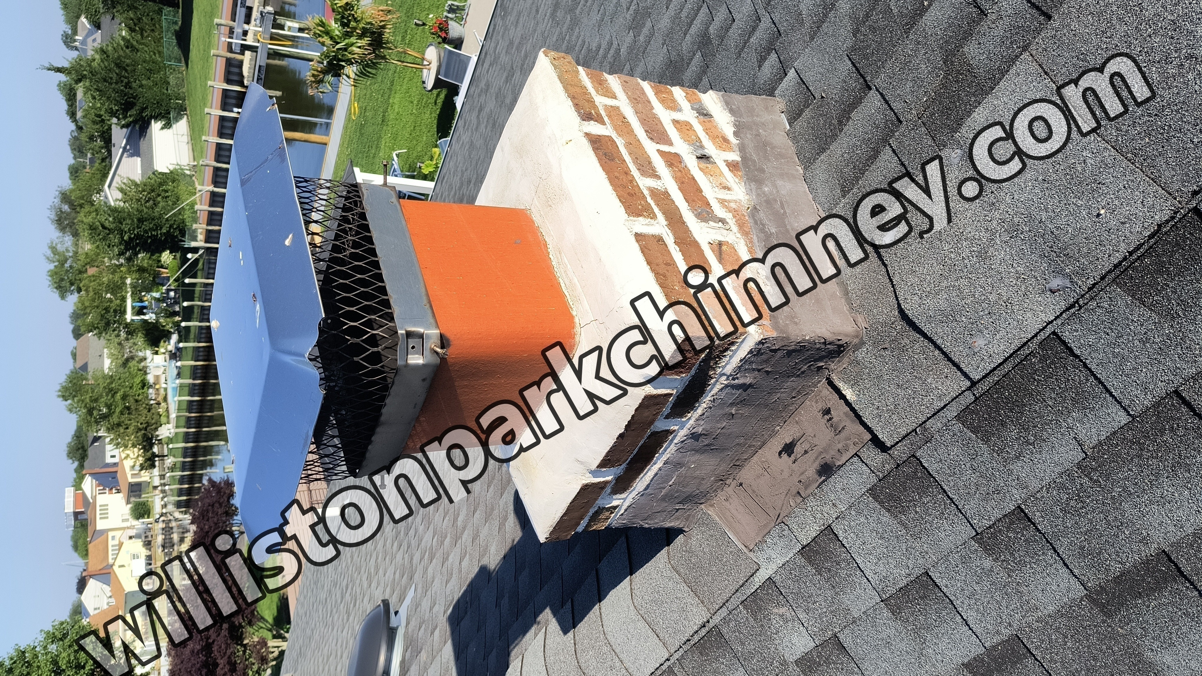 Full chimney masonry rebuild and restoration in Williston Park, NY